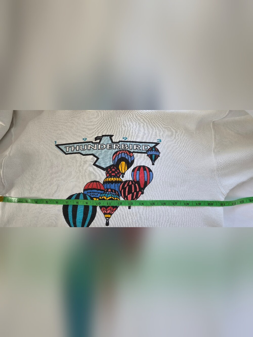 Vintage 1993 Thunderbird Balloon Classic Air Show Sweatshirt Mens M Hanes White - Picture 7 of 8